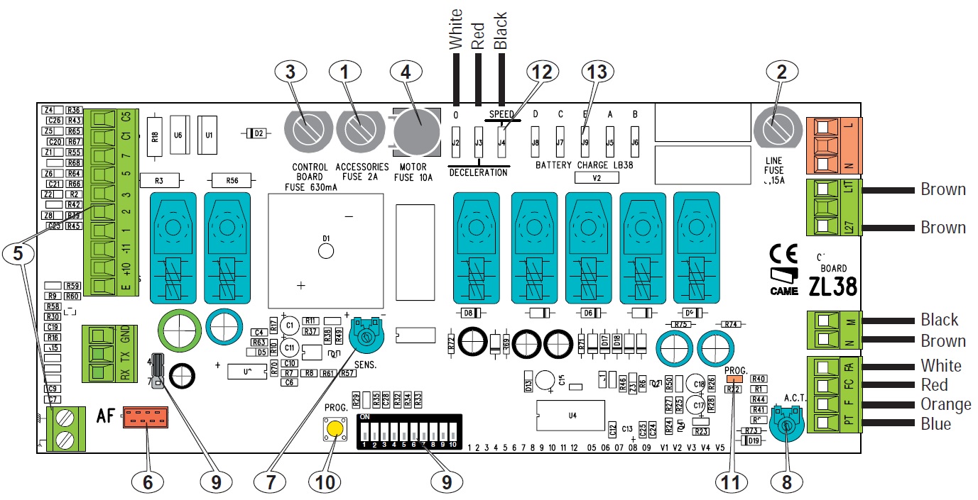 CAME 24 V CONTROL PANEL ZL38